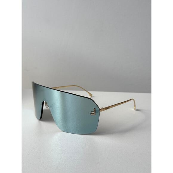 NEW Fendi FE4121US First Rimless Blue Gold Mask Sunglasses main image 8